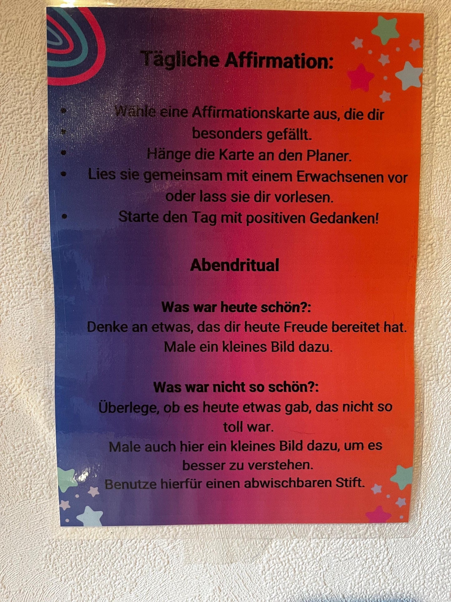 Morgen- und Abendritual-Planer für Kindergartenkinder. Mit Affirmations- und Gefühlskarten